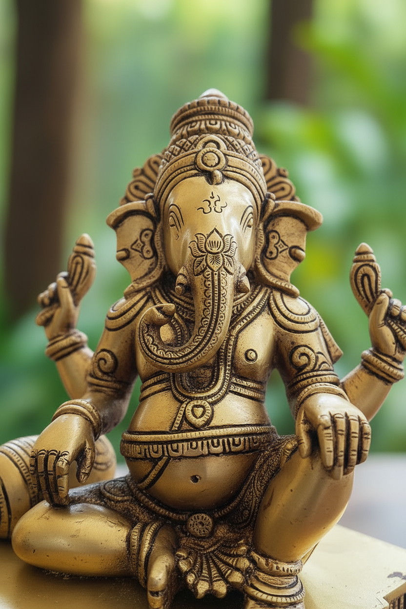 Ganesha Statue sitting on Aasana 12"