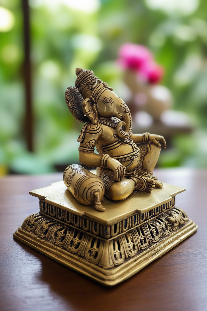Ganesha Statue sitting on Aasana 12"