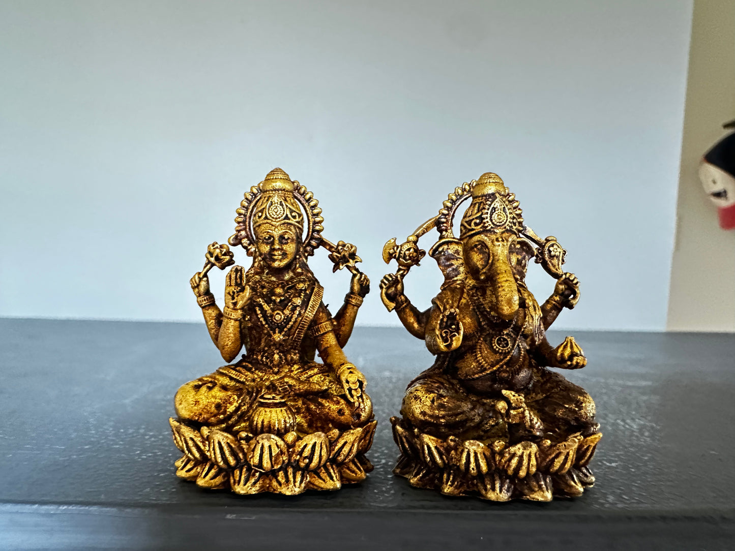 Brass Ganesha-Lakshmi idols