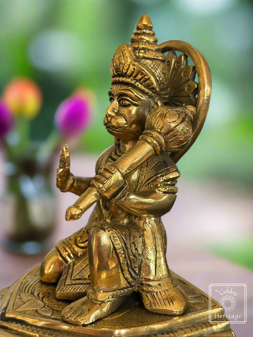 Brass Hanuman statue, Bajrangbali murti, Maruthi idol