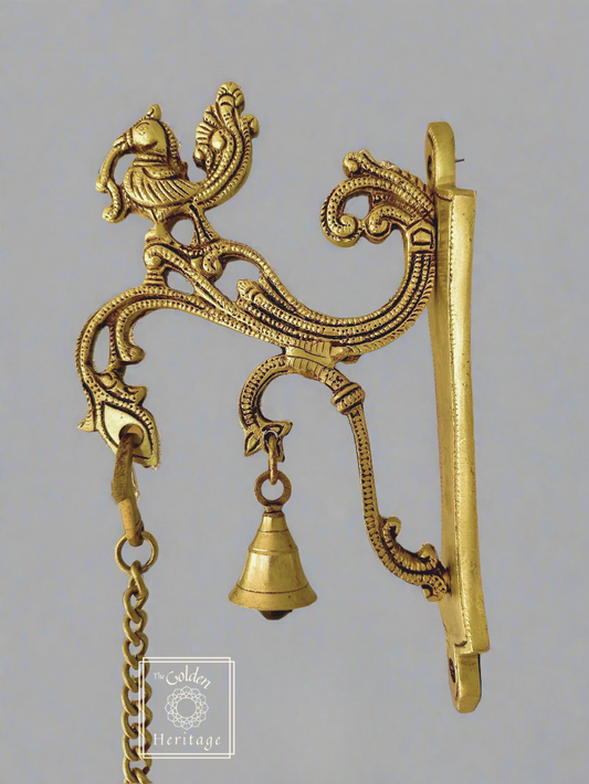 Peacock Brass Wall Bracket for hanging lamp or bell - The Golden Heritage #