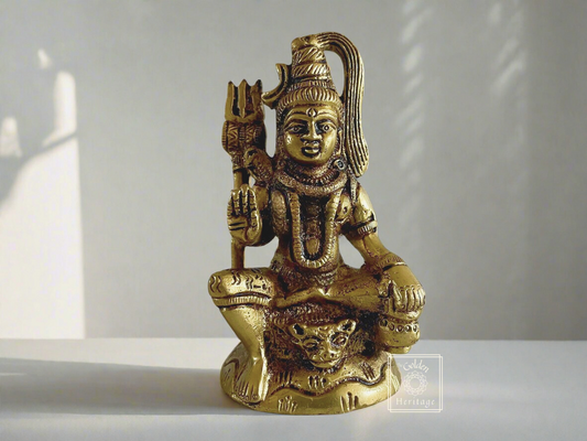 Brass Shiva with Divine Serpent 