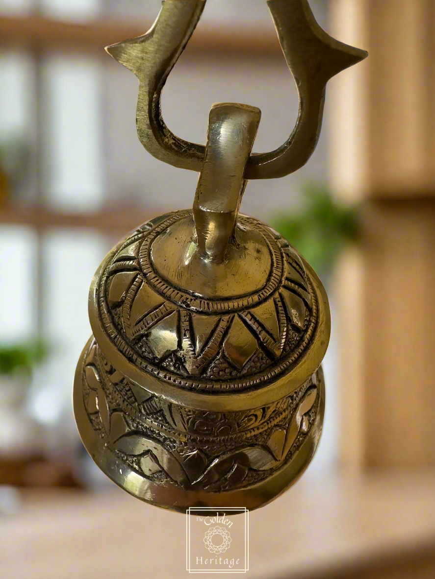 Solid Brass hanging Bell with Chain 21"