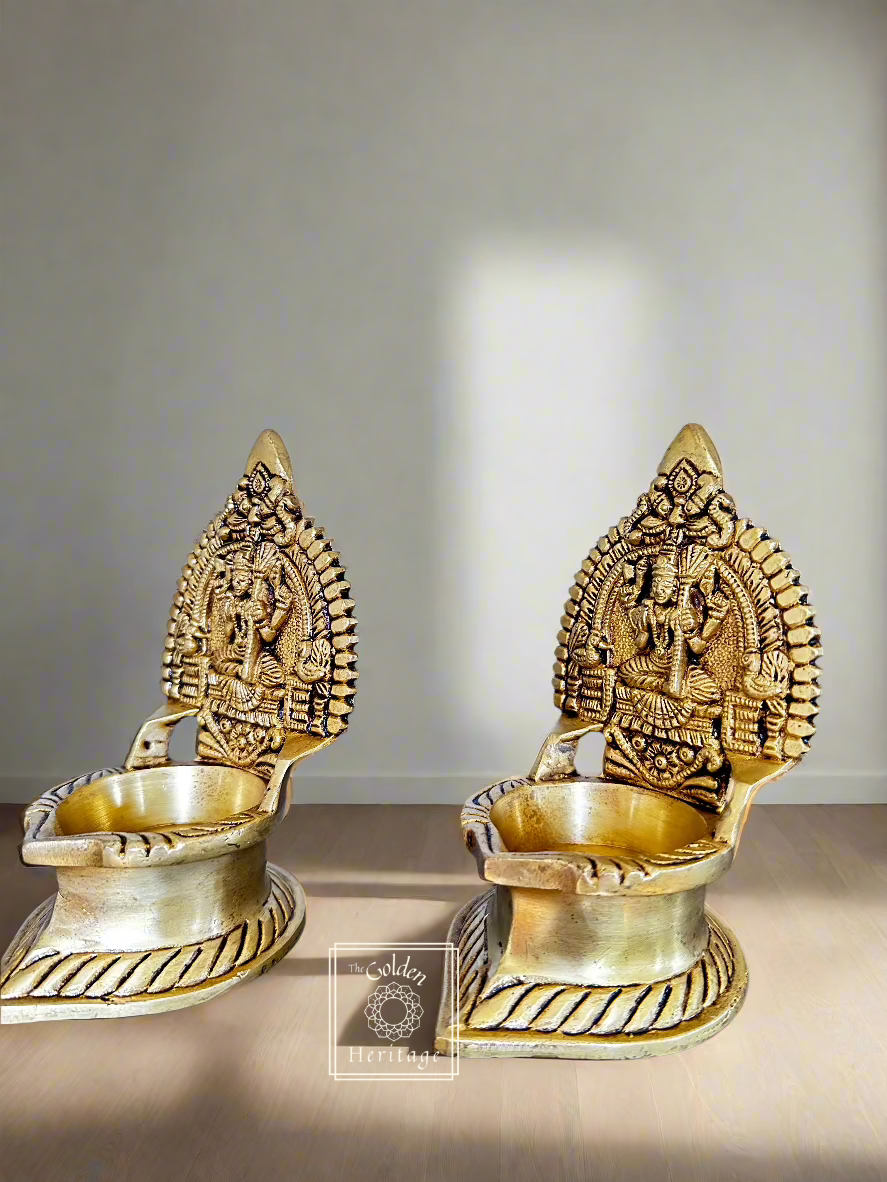 Set of 2 Rajarajeshwari, Lalita Tripura Sundari Vilakku