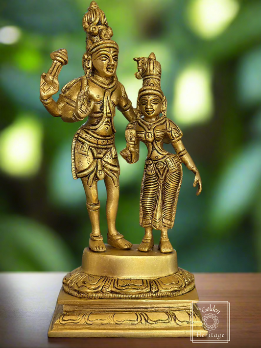 Auspicious Idol of Shiva-Parvati, Home Décor - The Golden Heritage #
