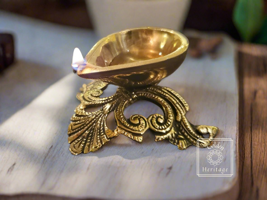 Set of 2 Brass small Diyas - The Golden Heritage #