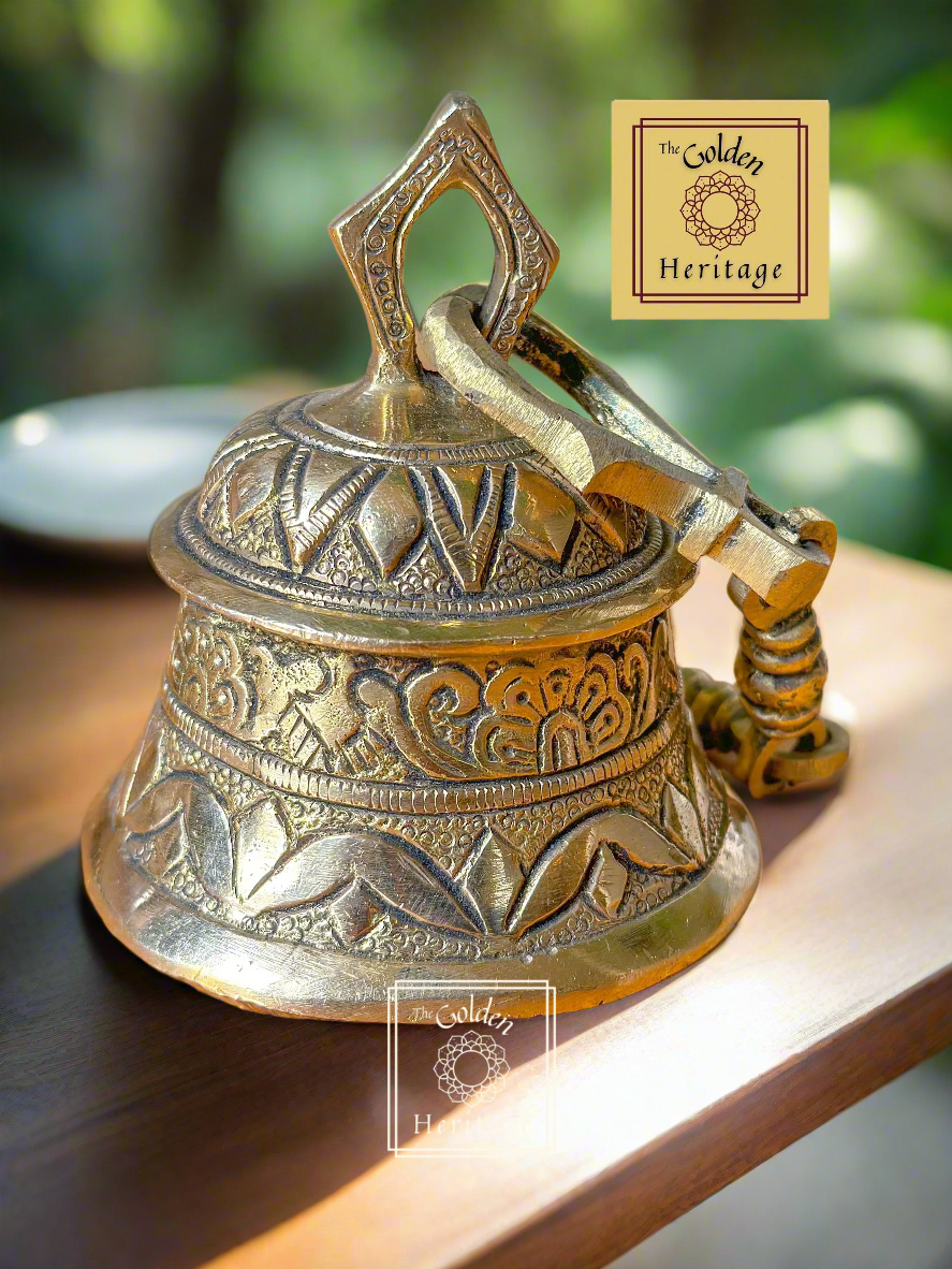 Solid Brass hanging Bell with Chain 21"
