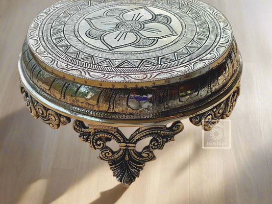 Large round Chowki for big size idol - The Golden Heritage #