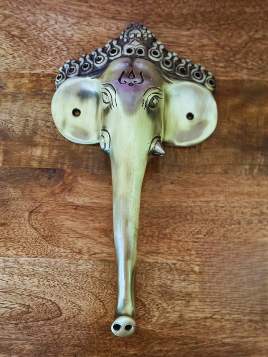 Brass Great Stunning Elephant Trunk Tusks Door Handle - The Golden Heritage #