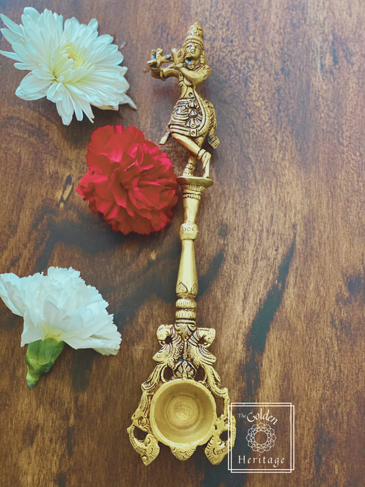 Krishna Prayer Spoon(Panchapali) - Hawan Spoon - The Golden Heritage #