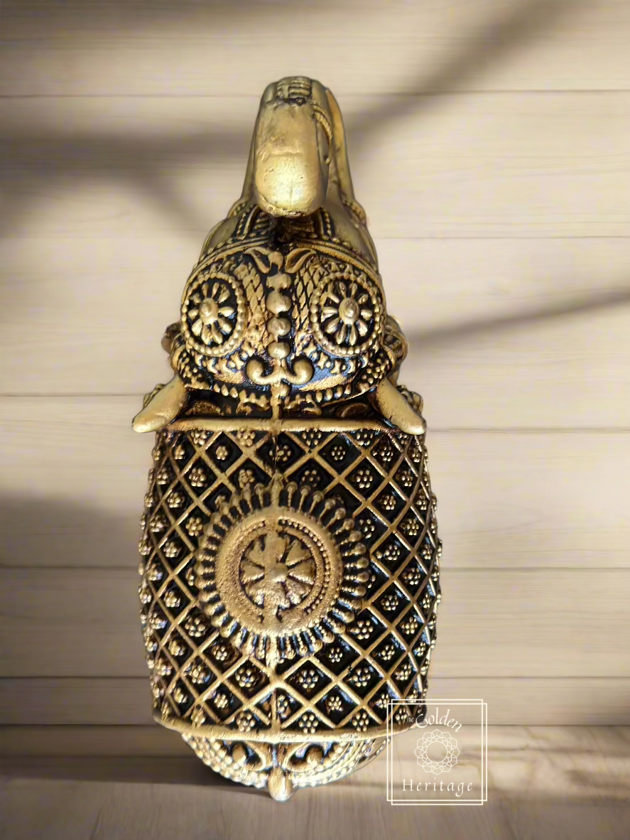 Handmade Brass Elephant with craving design