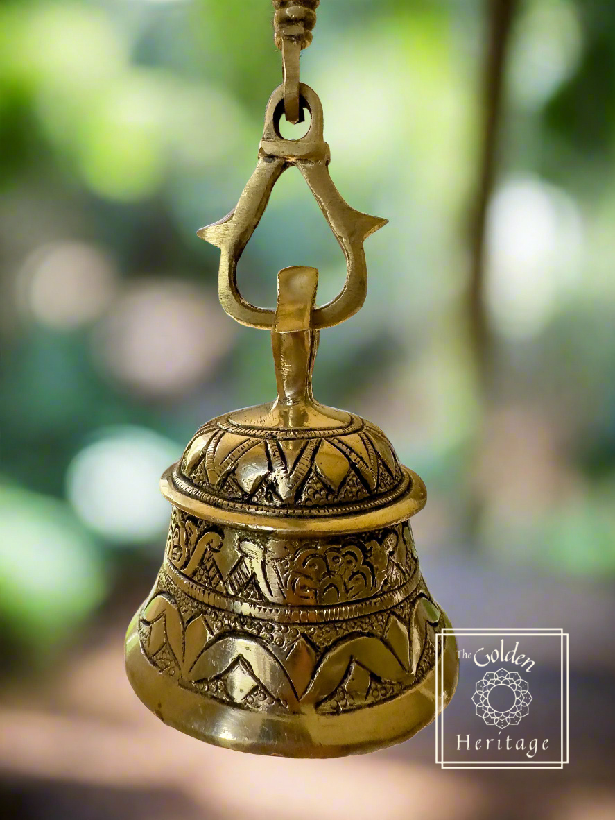 Solid Brass hanging Bell with Chain 21"