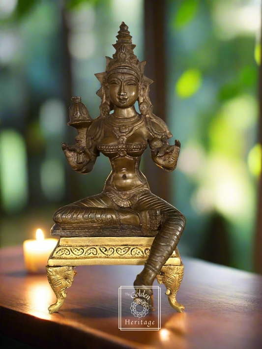 Bronze Lakshmi - Lost-Wax Method Sculpture - The Golden Heritage #
