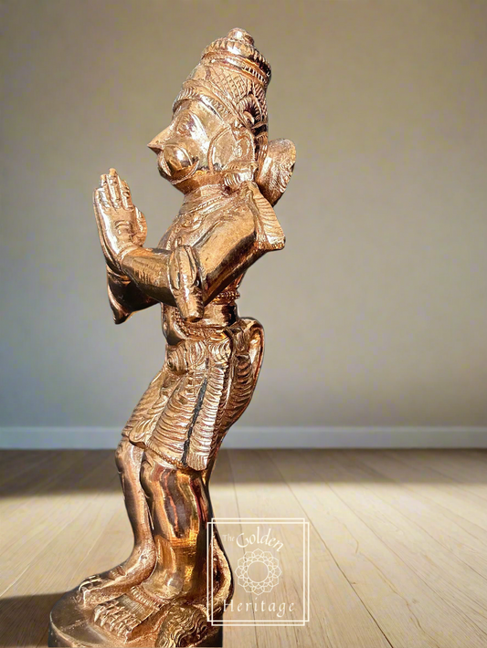 Hanuman statue -Lost Wax Method Idol 6" - The Golden Heritage #