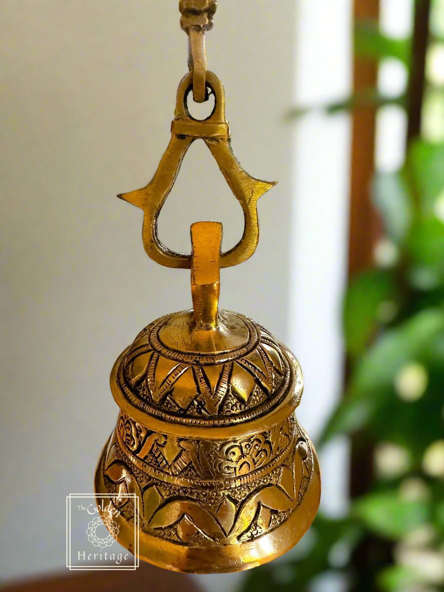 Solid Brass hanging Bell with Chain 21"