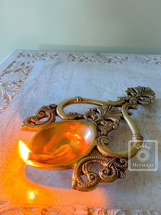 Dhoop Aarti Diya, Brass Lamp, Diya for pooja - The Golden Heritage #