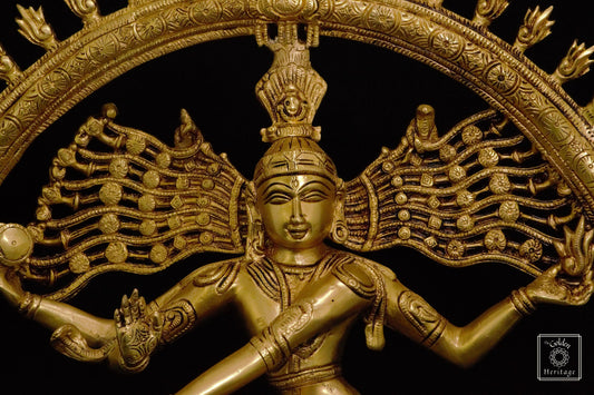 Large Brass Nataraja Statue 19" - The Golden Heritage #