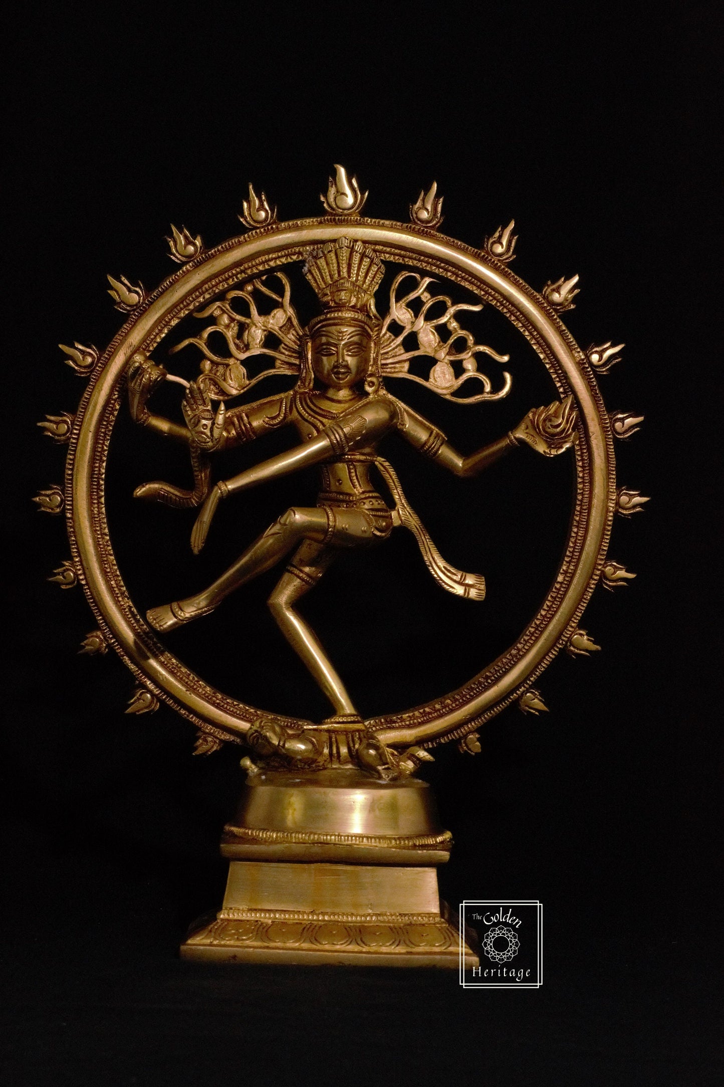Brass Nataraja Statue, Lord Shiva as divine dancer 12"