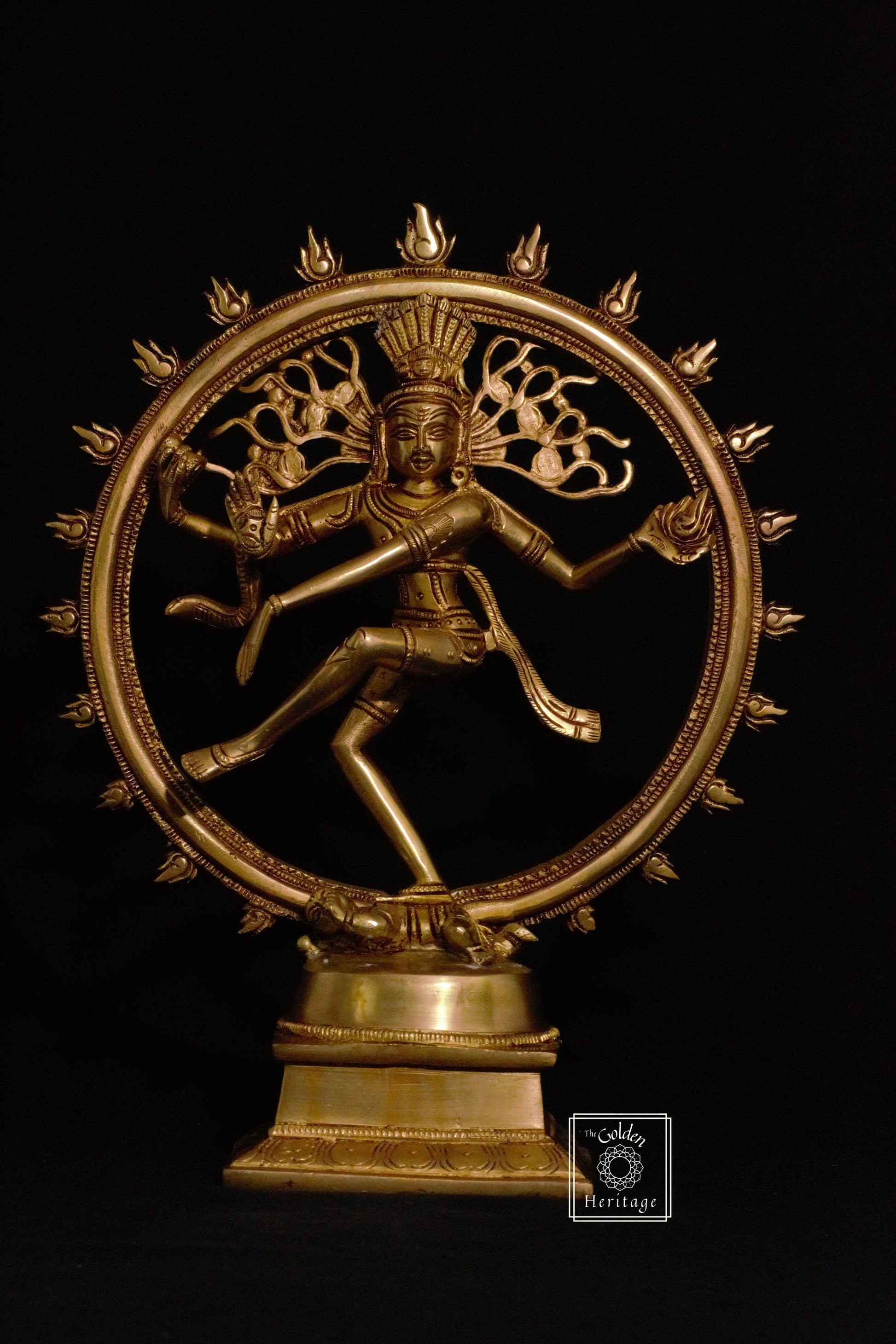 Brass Nataraja Statue, Lord Shiva as divine dancer 12"
