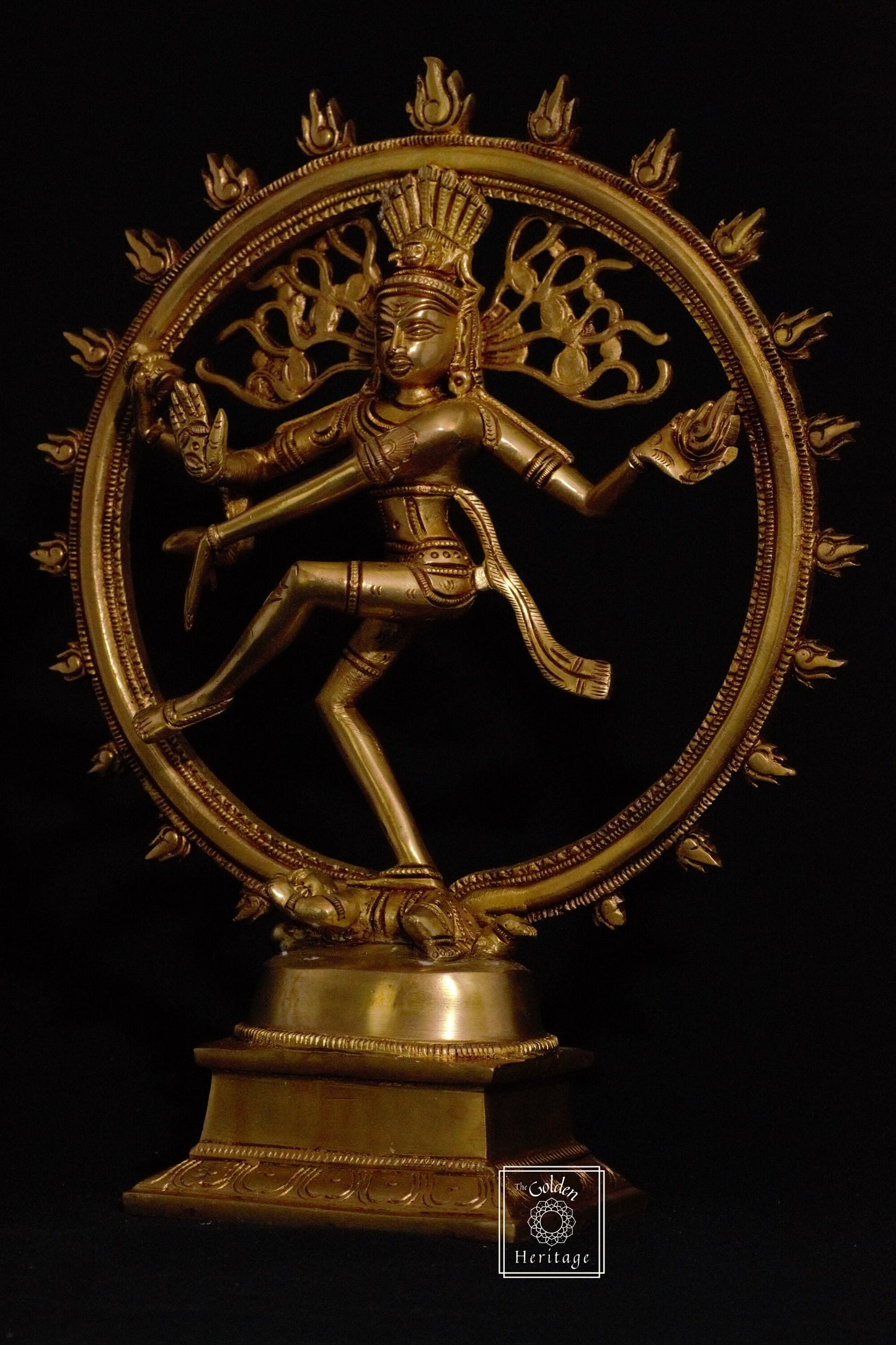 Brass Nataraja Statue, Lord Shiva as divine dancer 12"