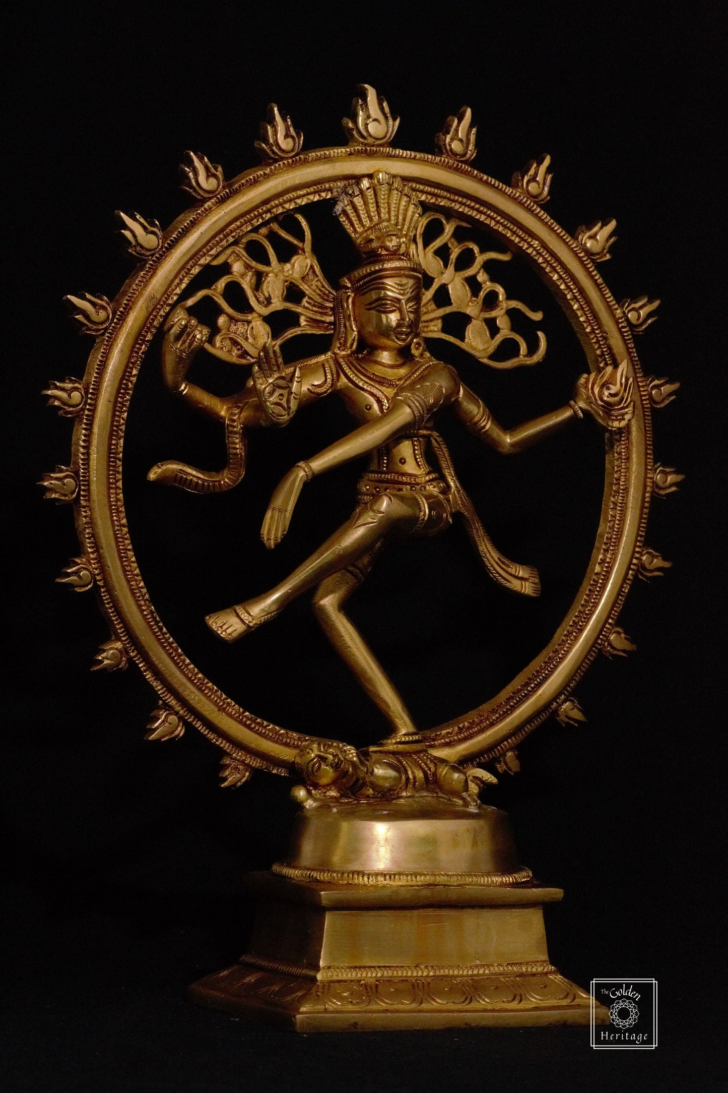 Brass Nataraja Statue, Lord Shiva as divine dancer 12"