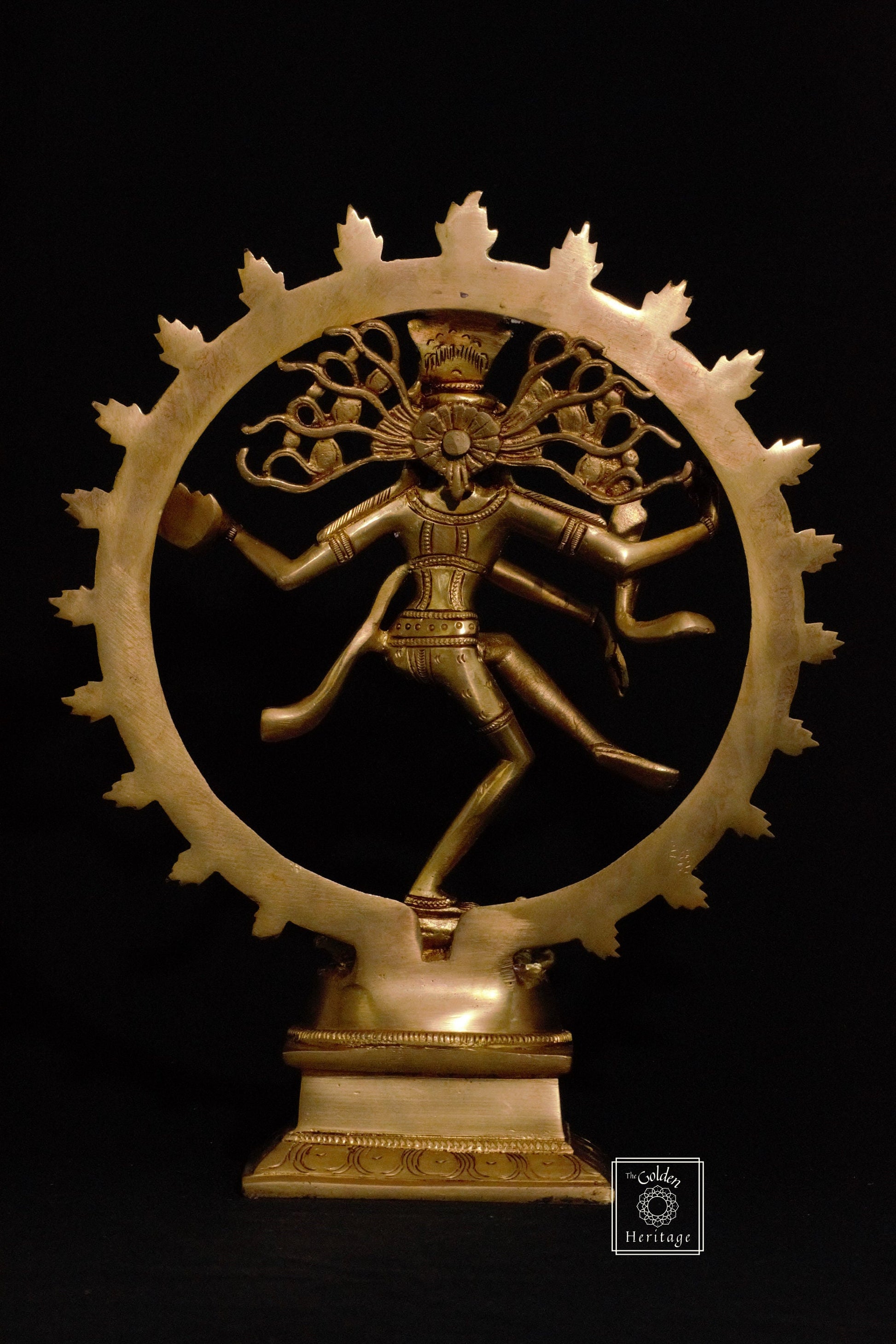 Brass Nataraja Statue, Lord Shiva as divine dancer 12"