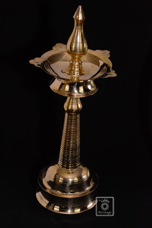 Nilavilakku - Kerala Brass Oil Lamp- 2  feet - The Golden Heritage #