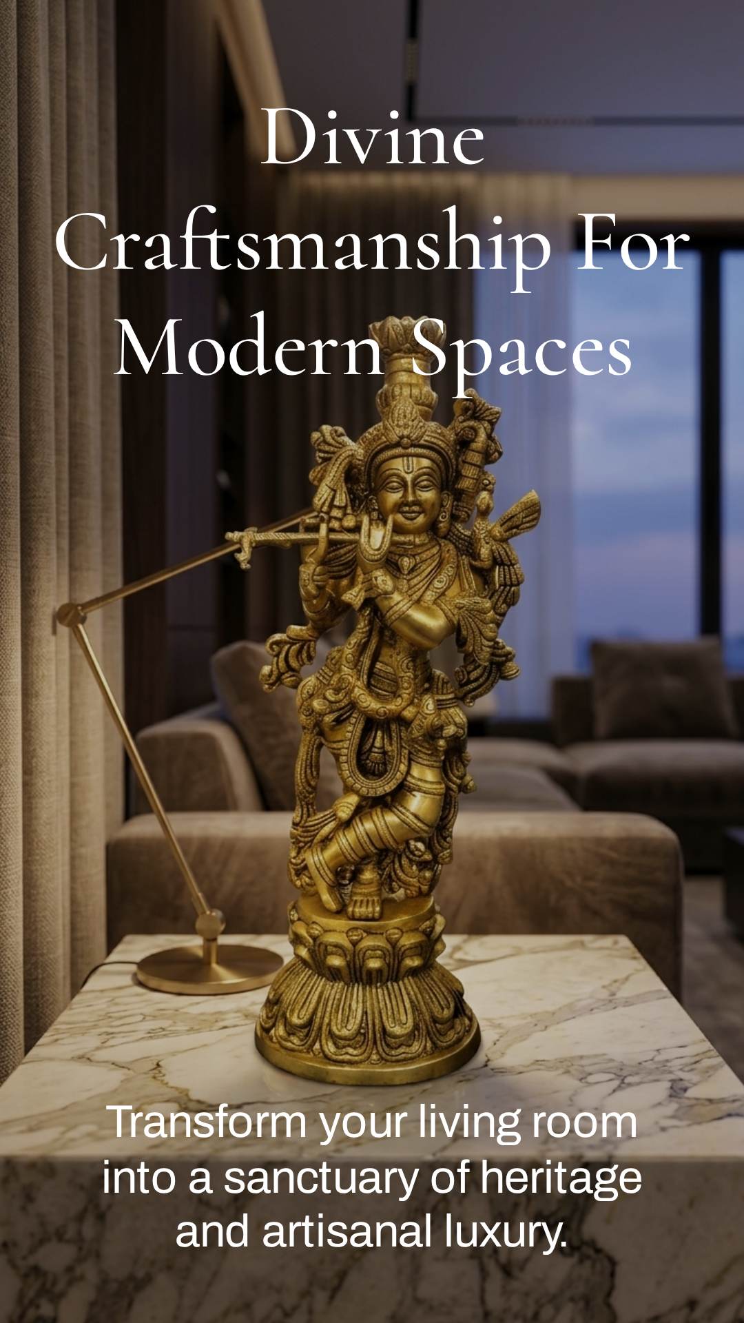 Brass Krishna Statue - 18 inches