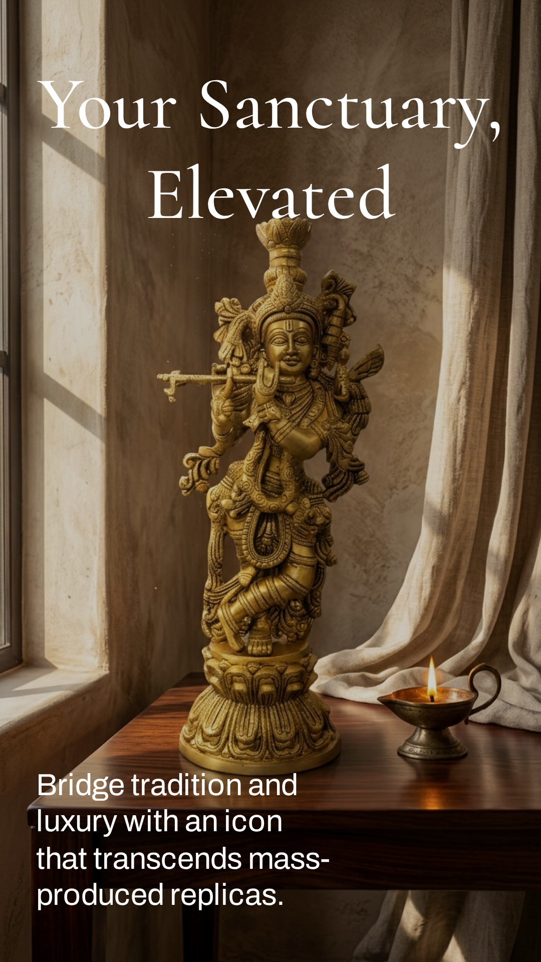 Brass Krishna Statue - 18 inches