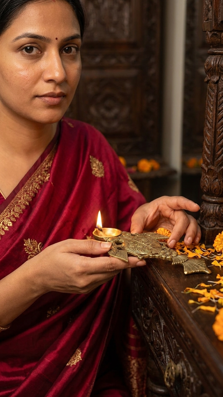 Large size Brass Dhopdani, Big Pooja Spoon, DhoopAarti