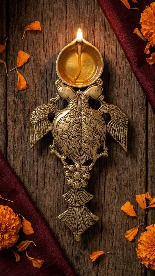 Large size Brass Dhopdani, Big Pooja Spoon, DhoopAarti