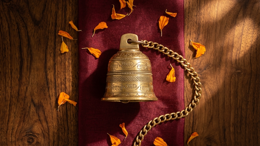 Solid Brass Bell with Chain, Indian Decor