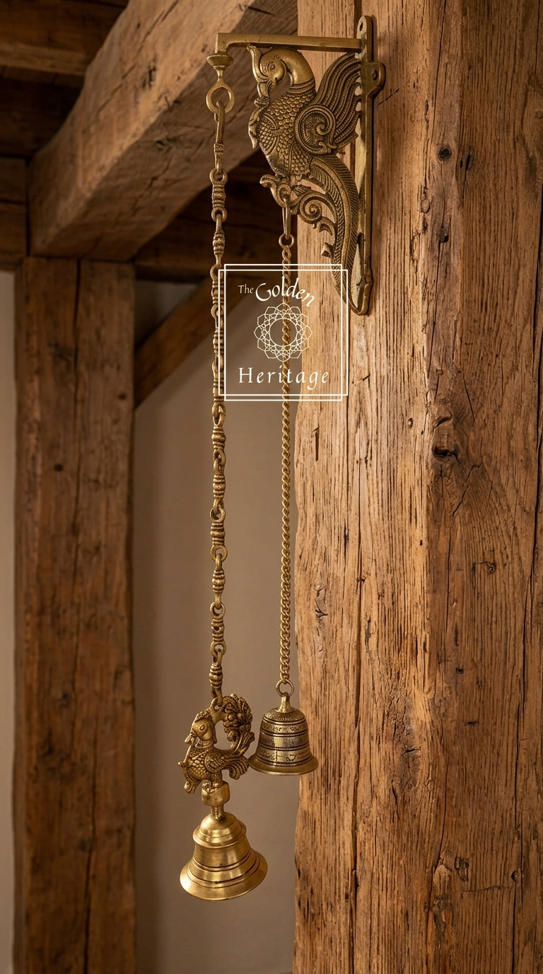 Solid Brass Peacock Wall Bracket for Hanging Lamps & Bells
